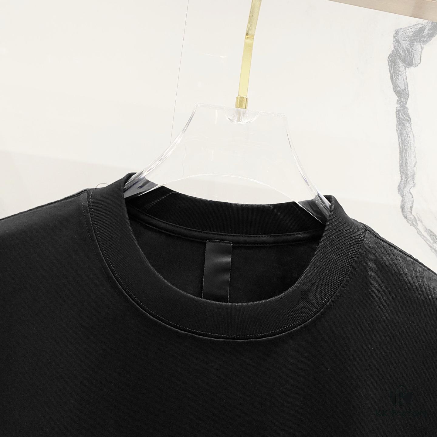 Chrome Hearts 320g Washed Cotton Short Sleeve T-Shirt with Leather Front and Back Sanskrit Mantra Colorful Cross Logo