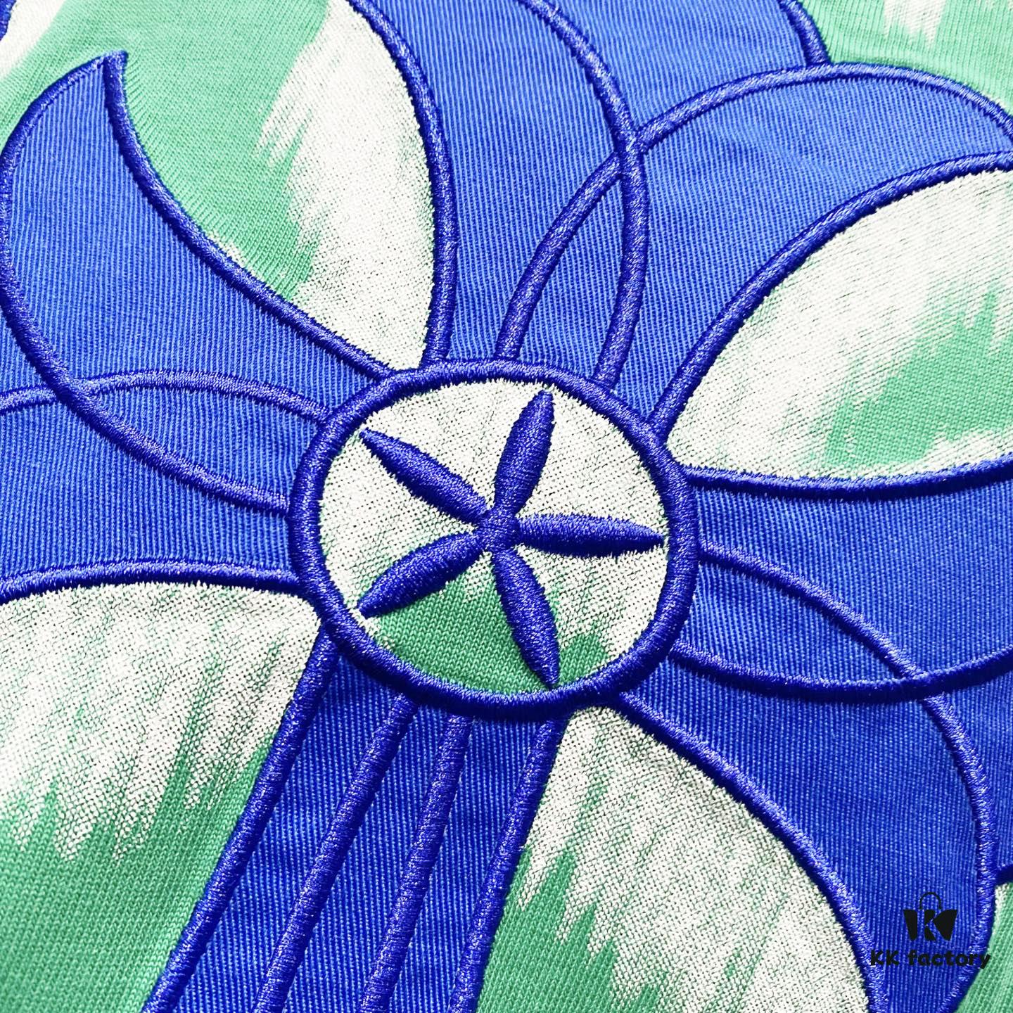 Chrome Hearts 320g Washed Short Sleeve T-Shirt with Embroidered Sanskrit Logo and Cross Patch