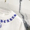 Chrome Hearts 320g Washed Short Sleeve T-Shirt with Embroidered Sanskrit Logo and Cross Patch