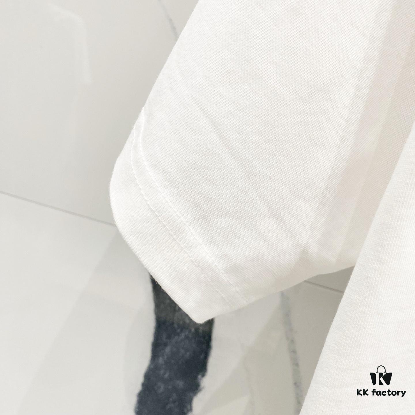 Chrome Hearts 320g Washed Short Sleeve T-Shirt with Embroidered Sanskrit Logo and Cross Patch