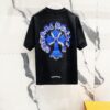 Chrome Hearts 320g Washed Cotton Short Sleeve T-Shirt with Embroidered Sanskrit Logo and Cross Patch