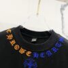 Chrome Hearts 320g Washed Cotton Short Sleeve T-Shirt with Embroidered Sanskrit Logo and Cross Patch