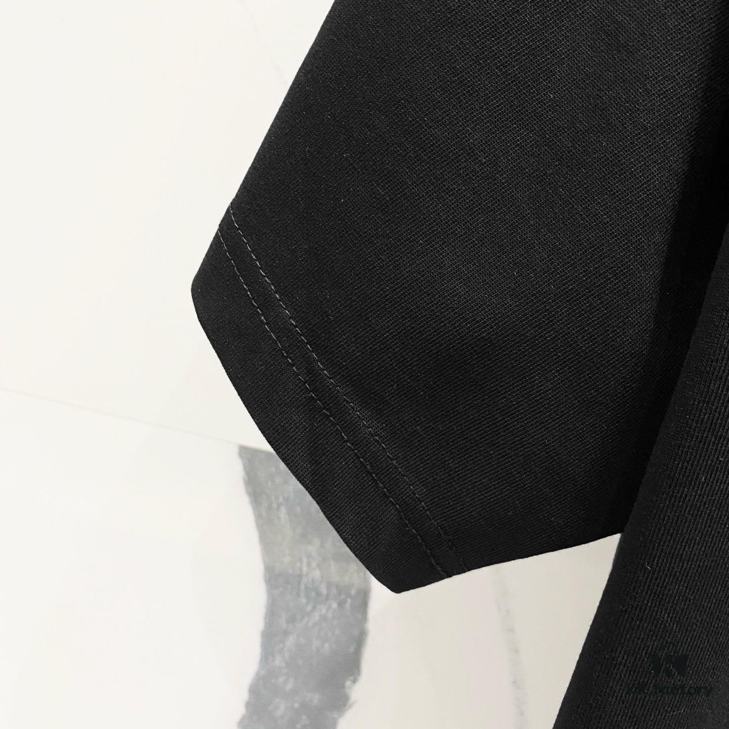 Chrome Hearts 320g Washed Cotton Short Sleeve T-Shirt with Embroidered Sanskrit Logo and Cross Patch