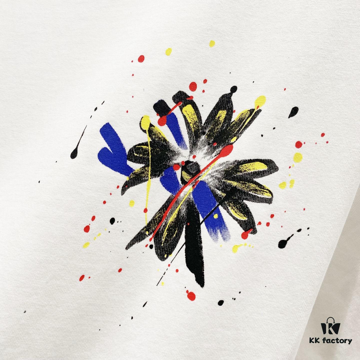 Chrome Hearts 320g Washed Short Sleeve T-Shirt with Graffiti Cross Sanskrit Logo Front and Back Print