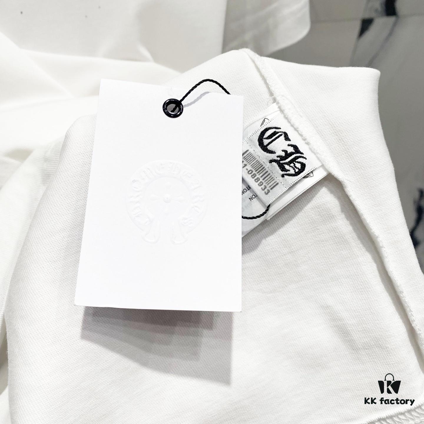 Chrome Hearts 320g Washed Short Sleeve T-Shirt with Graffiti Cross Sanskrit Logo Front and Back Print