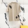 Chrome Hearts 320g Washed Short Sleeve T-Shirt with Embroidered Logo, Leather Patch and Cross Design