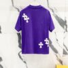 Chrome Hearts 320g Washed Cotton Short Sleeve T-Shirt with Embroidered Logo, Leather Patch and Cross Design