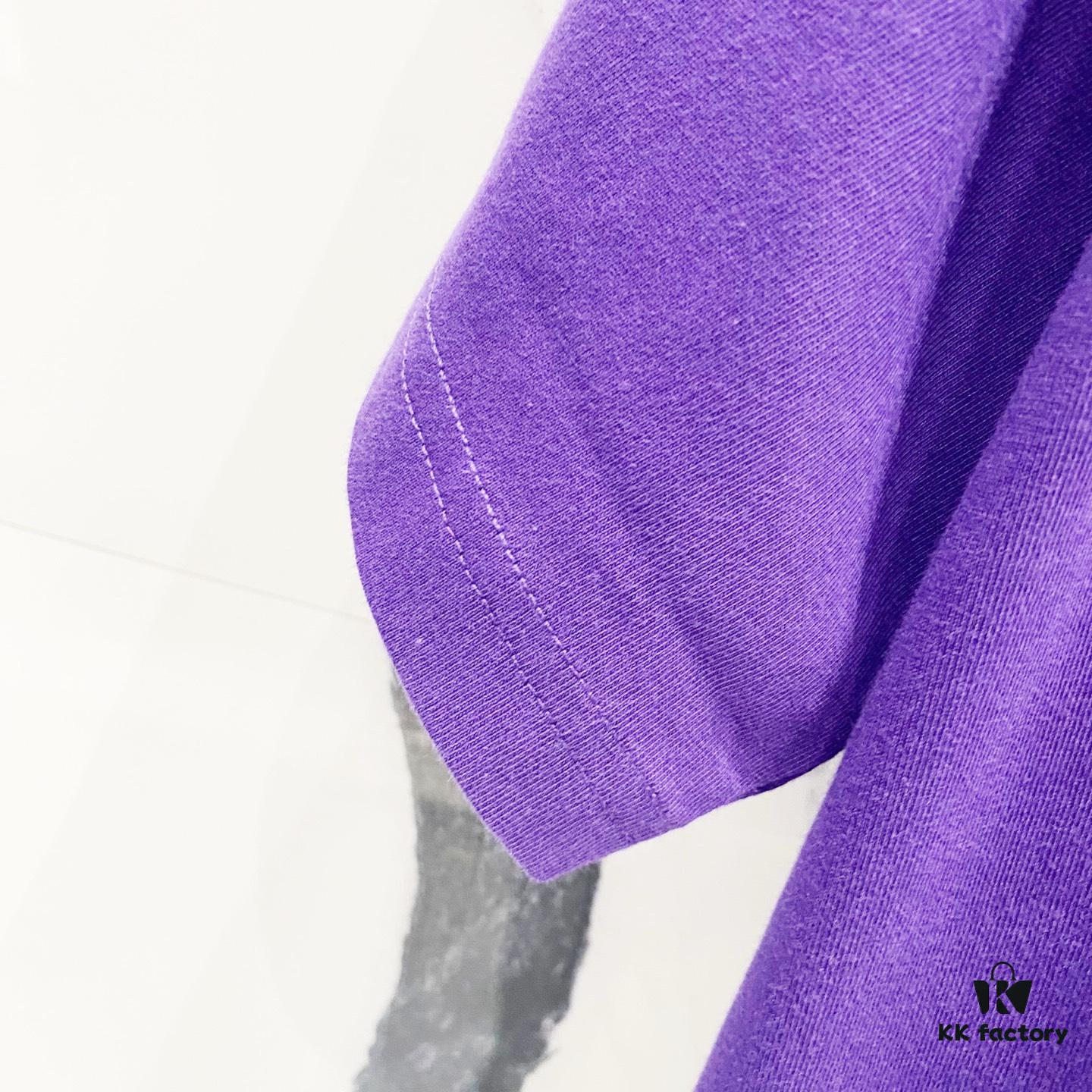 Chrome Hearts 320g Washed Cotton Short Sleeve T-Shirt with Embroidered Logo, Leather Patch and Cross Design