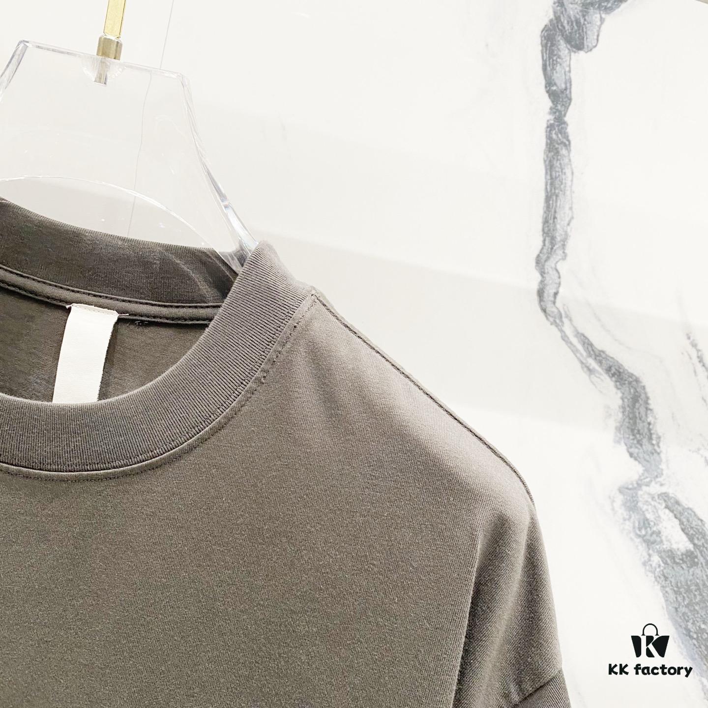 Chrome Hearts 320g Washed Cotton Short Sleeve T-Shirt with Embroidered Logo, Leather Patch and Cross Design