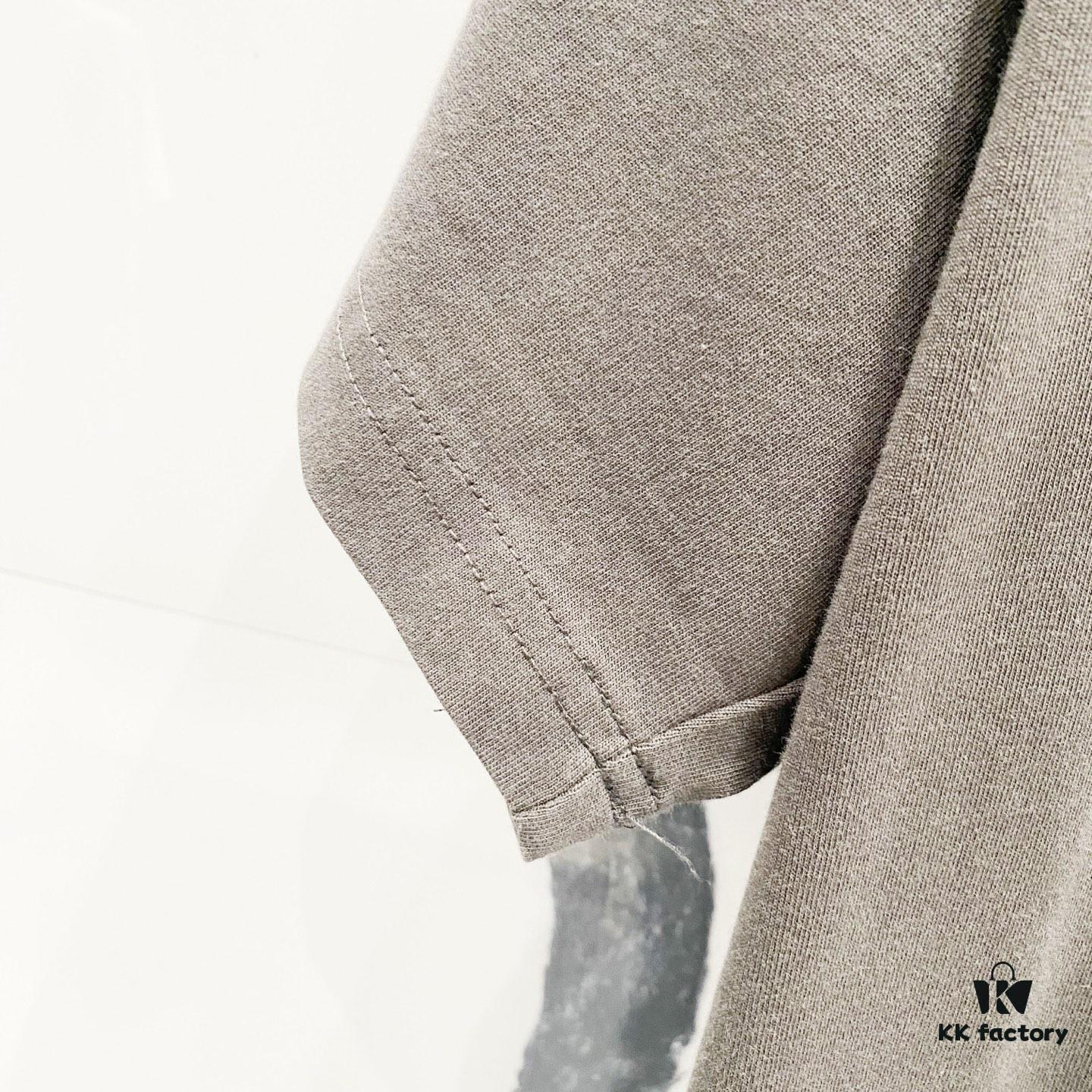 Chrome Hearts 320g Washed Cotton Short Sleeve T-Shirt with Embroidered Logo, Leather Patch and Cross Design