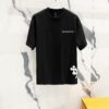 Chrome Hearts 320g Washed Short Sleeve T-Shirt with Embroidered Logo, Leather Patch and Cross Design