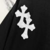 Chrome Hearts 320g Washed Short Sleeve T-Shirt with Embroidered Logo, Leather Patch and Cross Design