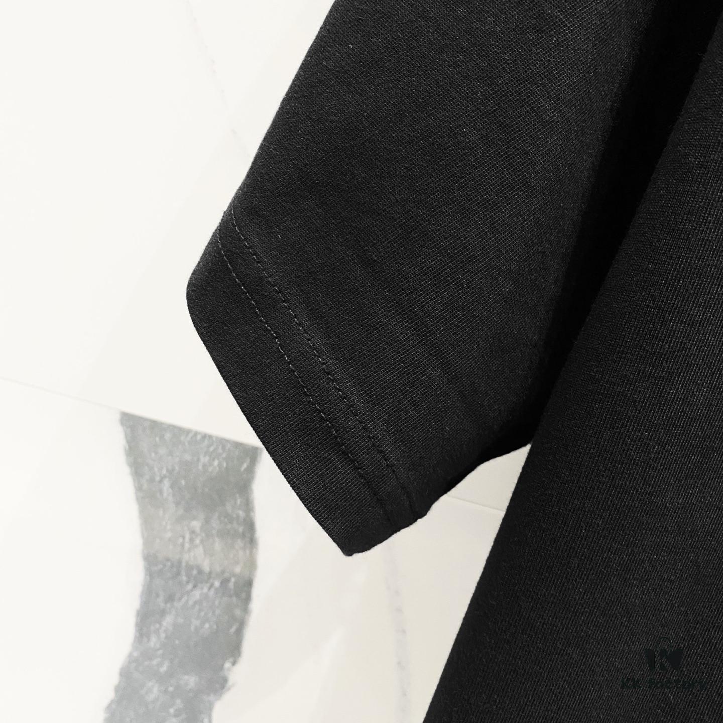 Chrome Hearts 320g Washed Short Sleeve T-Shirt with Embroidered Logo, Leather Patch and Cross Design