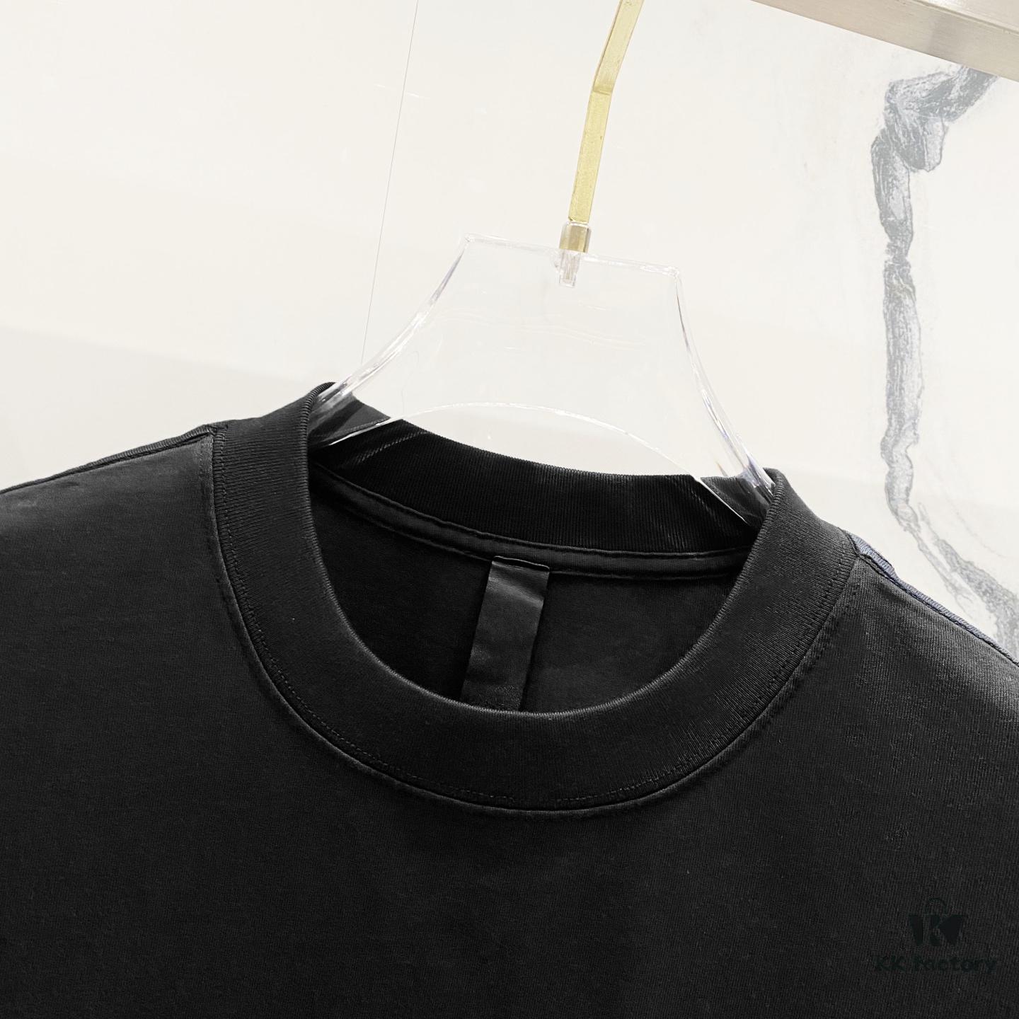 Chrome Hearts 320g Washed Short Sleeve T-Shirt with Embroidered Logo, Leather Patch and Cross Design