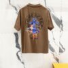 Chrome Hearts 320g Washed Short Sleeve T-Shirt with Sanskrit Logo and Cross Embroidery