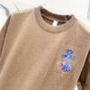 Chrome Hearts 320g Washed Short Sleeve T-Shirt with Sanskrit Logo and Cross Embroidery