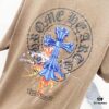 Chrome Hearts 320g Washed Short Sleeve T-Shirt with Sanskrit Logo and Cross Embroidery