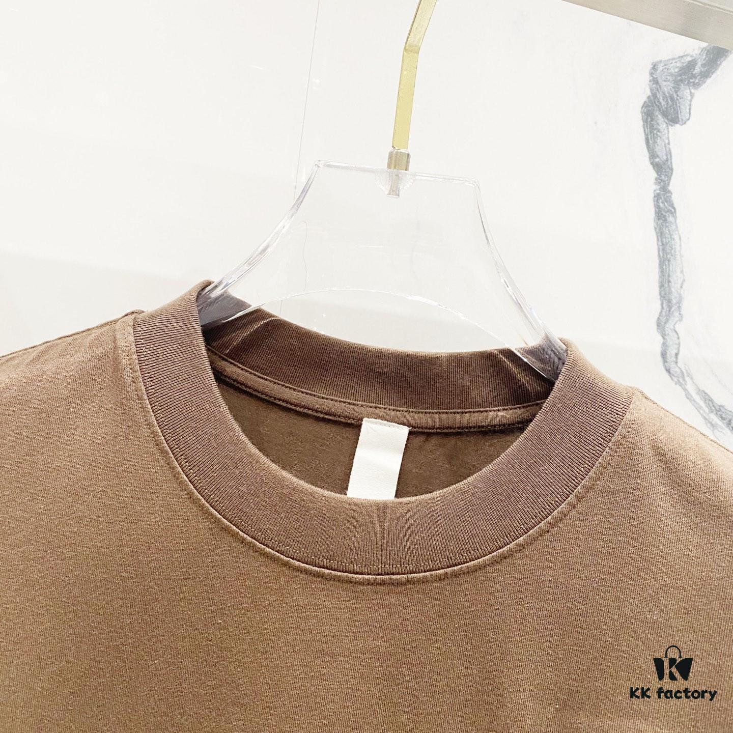 Chrome Hearts 320g Washed Short Sleeve T-Shirt with Sanskrit Logo and Cross Embroidery