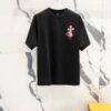 Chrome Hearts 320g Washed Short Sleeve T-Shirt with Sanskrit Logo and Cross Embroidery