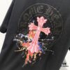 Chrome Hearts 320g Washed Short Sleeve T-Shirt with Sanskrit Logo and Cross Embroidery