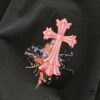 Chrome Hearts 320g Washed Short Sleeve T-Shirt with Sanskrit Logo and Cross Embroidery