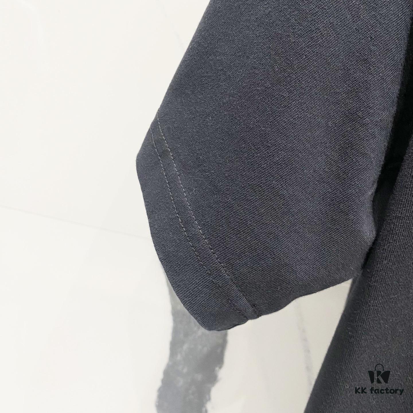 Chrome Hearts 320g Washed Short Sleeve T-Shirt with Sanskrit Logo and Cross Embroidery