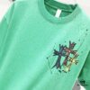 Chrome Hearts 320g Washed Short Sleeve T-Shirt with Front and Back Colorful Cross Sanskrit Logo Print