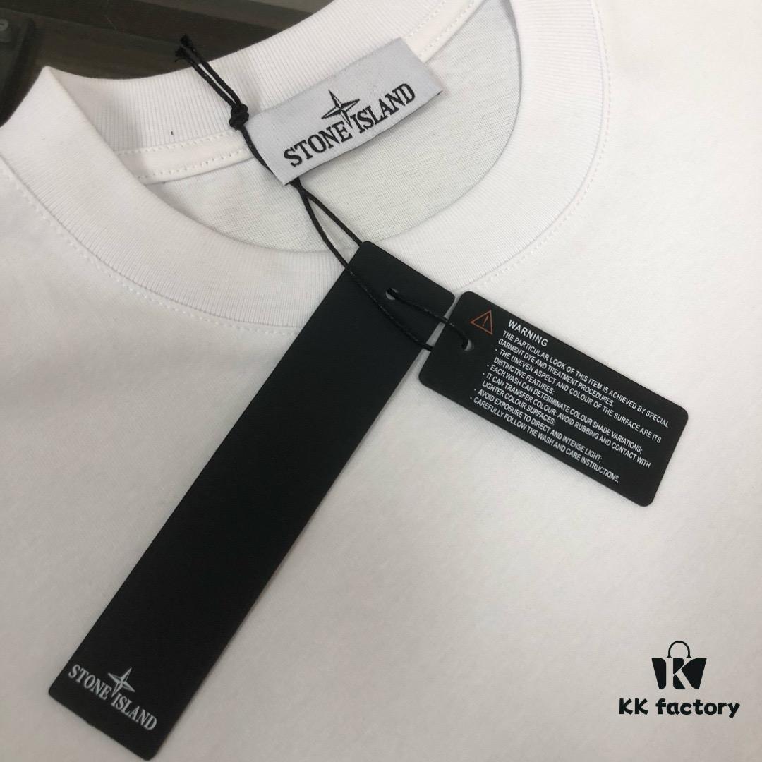 A⭐️Stone Island Latest Couple Round Neck Short-Sleeve T-Shirt - High-Quality Fashionable and Comfortable Unisex Tee with Custom Compass Embroidered Logo