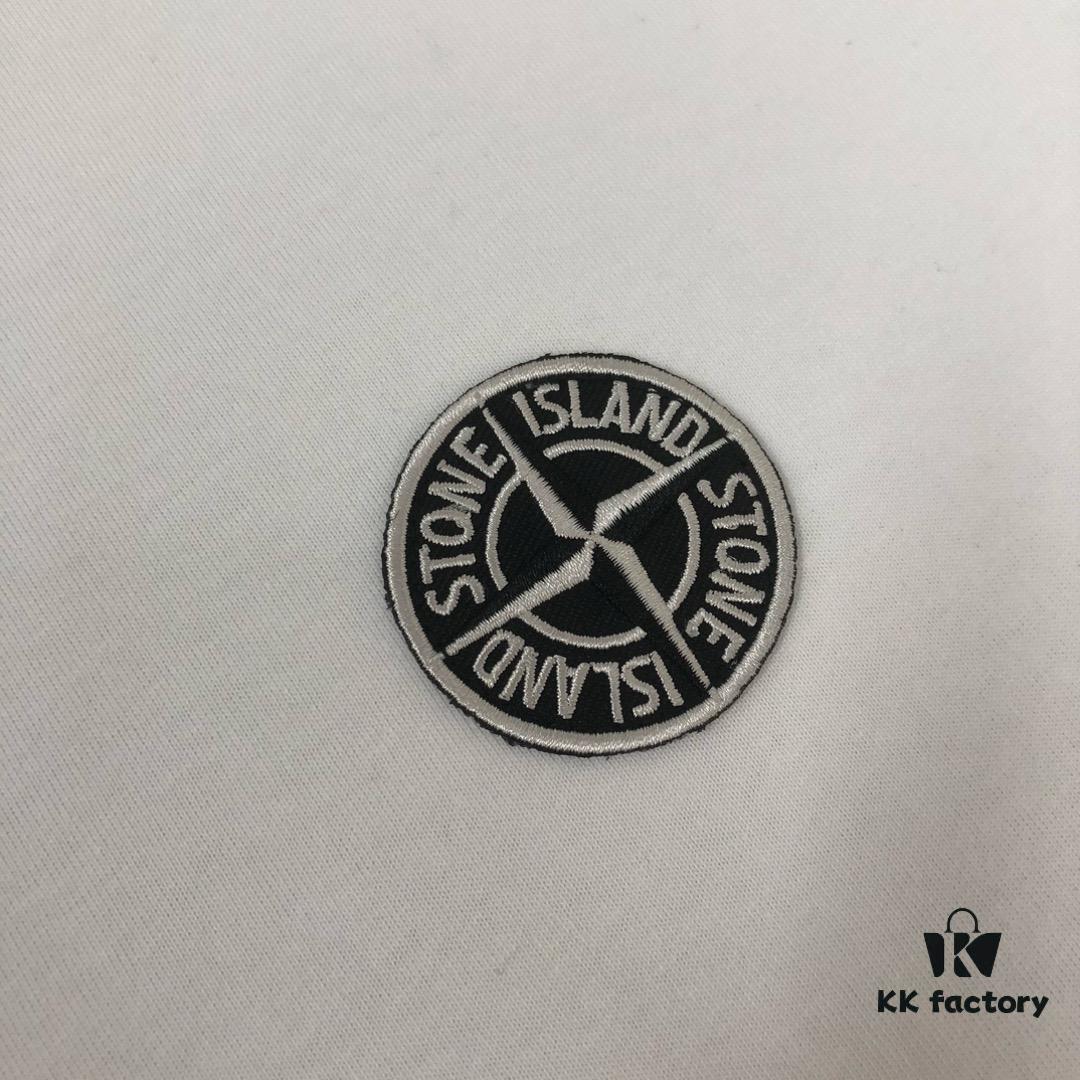 A⭐️Stone Island Latest Couple Round-Neck Short-Sleeve T-Shirt - High-Quality Fashion Unisex Tee with Custom Compass Embroidered Logo