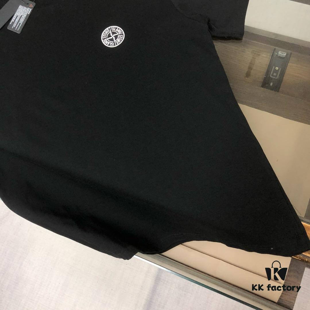 A⭐️Stone Island Latest Couple's Round-Neck Short-Sleeve T-Shirt, High-Quality Fashion Unisex Tee with Custom Compass Embroidered Logo, Breathable and Comfortable Premium Fabric