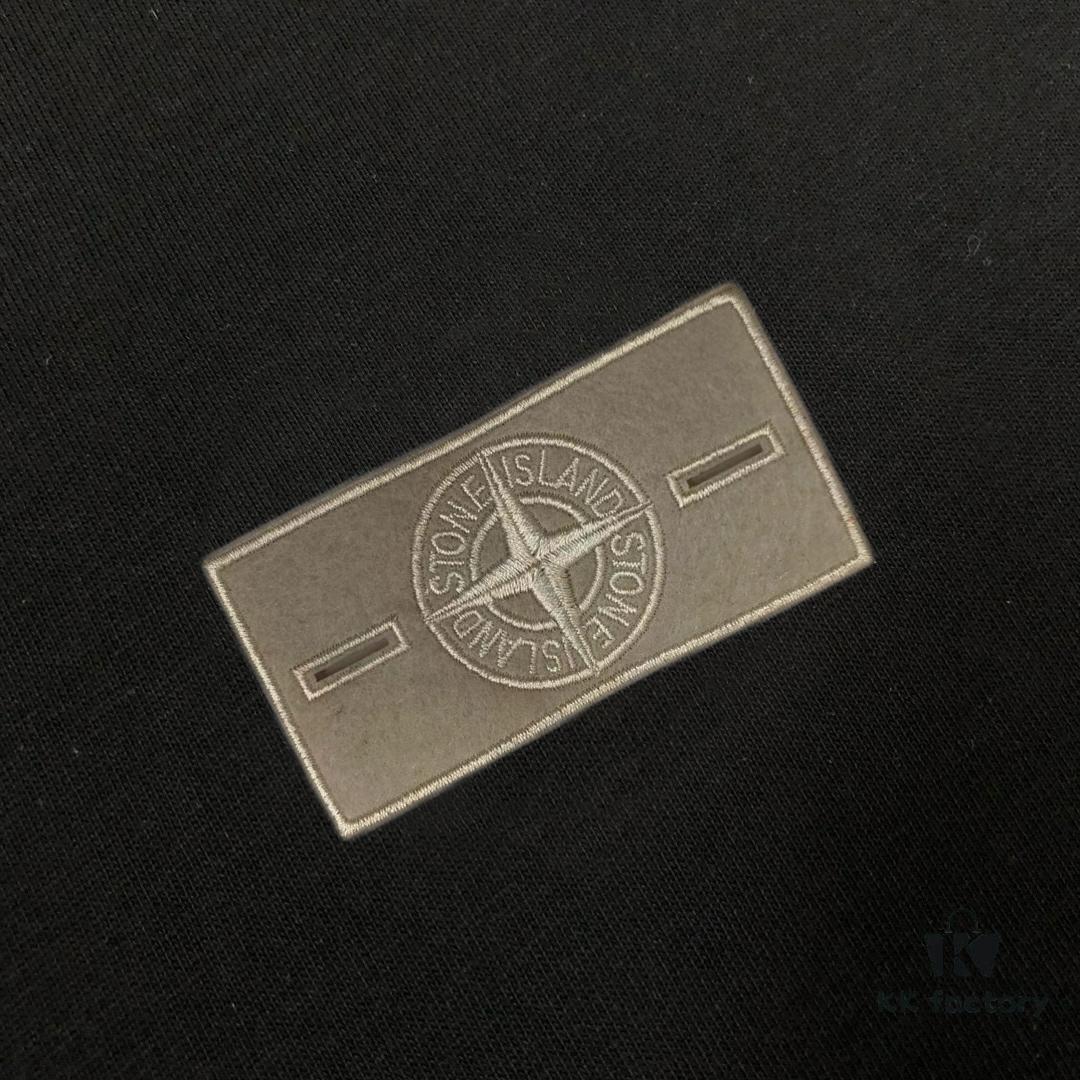 A⭐️Stone Island Latest Couple Round-Neck Short-Sleeve T-Shirt - Fashionable and Comfortable Unisex Tee with Custom Compass Embroidered Logo