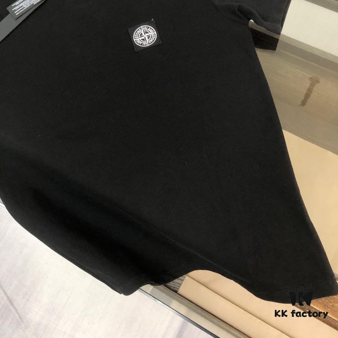 A⭐️Stone Island Latest Couple Round-Neck Short-Sleeve T-Shirt, High-Quality Fashionable and Comfortable Unisex Tee with Custom Compass Embroidered Logo, Breathable Imported Fabric