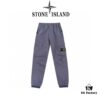 STONE ISLAND 23SS Compass Dual-Pocket Elastic Waist Cargo Pants - Lightweight Stretch Cotton Canvas with Brushed Finish