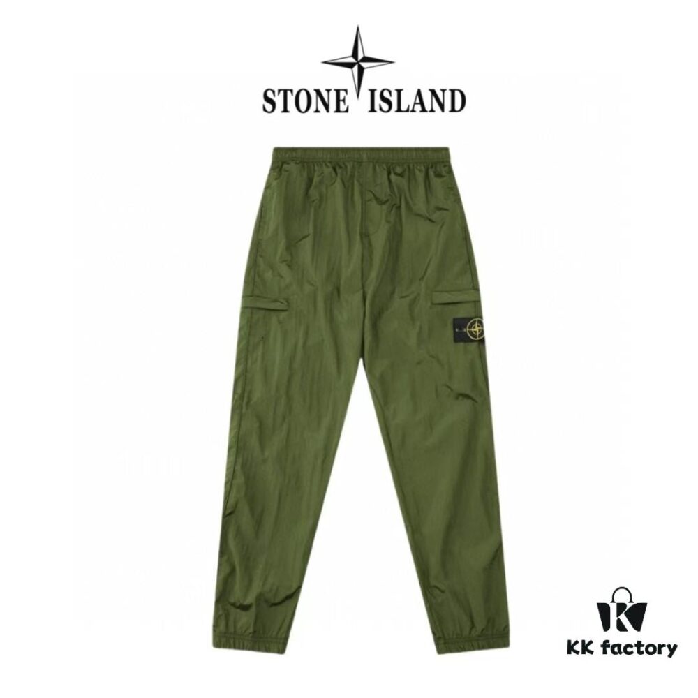STONE ISLAND Metal Nylon Lightweight Quick-Dry Waterproof Pants Men's and Women's Tailored Jogger Trousers