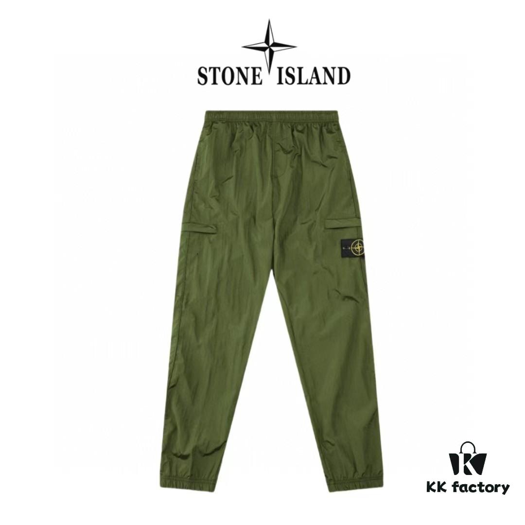 STONE ISLAND Metal Nylon Lightweight Quick-Dry Waterproof Pants Men's and Women's Tailored Jogger Trousers
