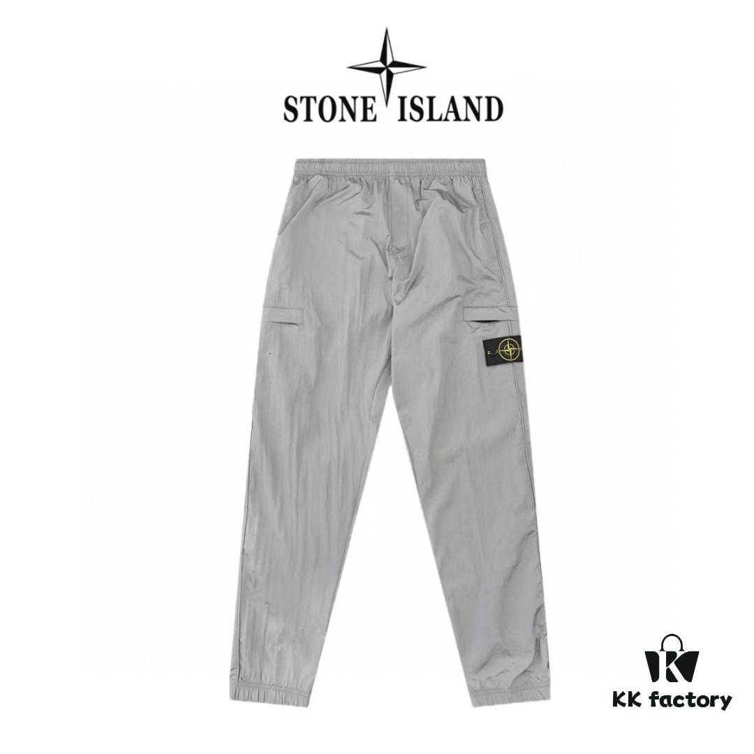 STONE ISLAND Metal Nylon Lightweight Quick-Dry Waterproof Pants Men's and Women's Tailored Jogger Trousers