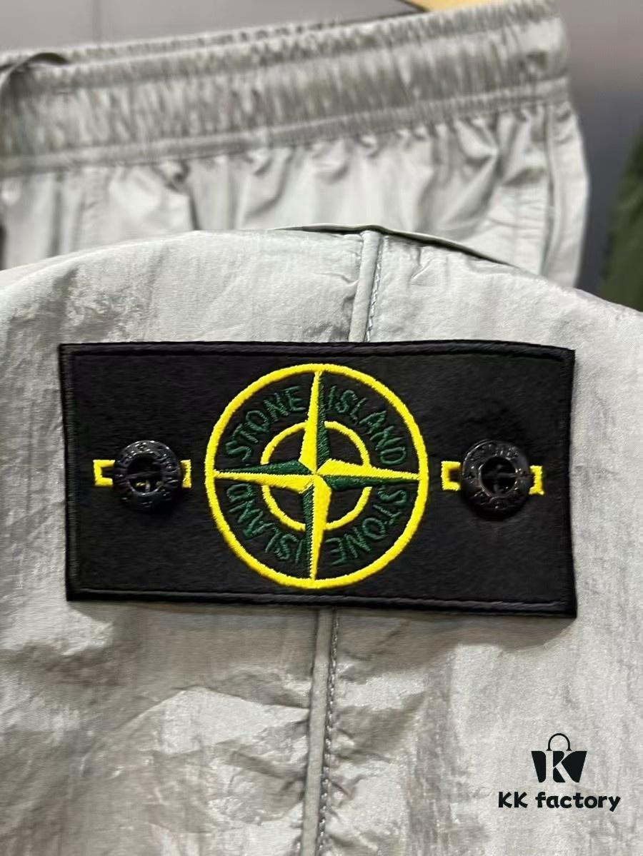 STONE ISLAND Metal Nylon Lightweight Quick-Dry Waterproof Pants Men's and Women's Tailored Jogger Trousers