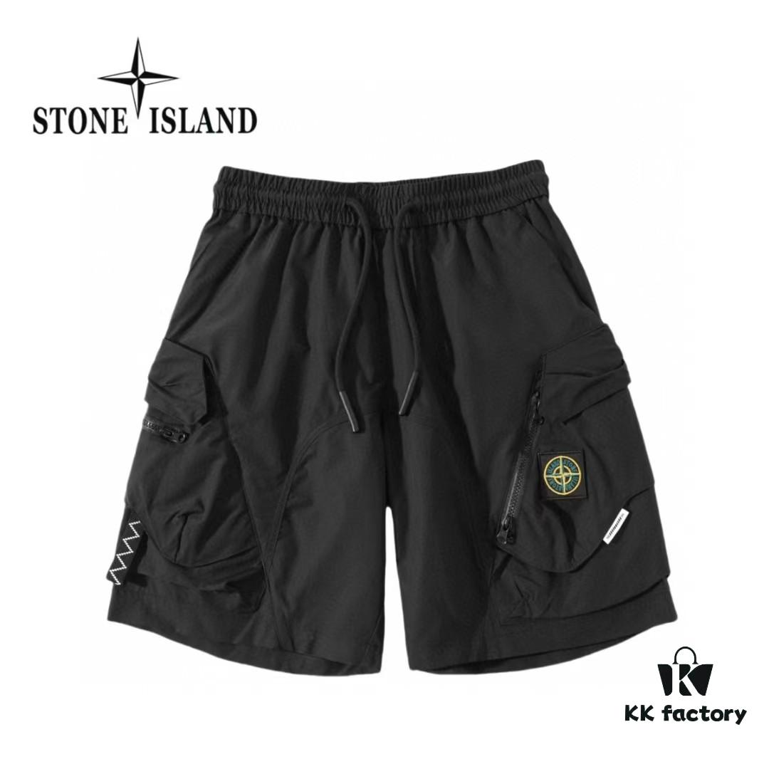 STONE ISLAND Original Surplus Cargo Zipper Pocket Quick-Dry Summer Shorts - High-Quality Nylon Fabric, Lightweight and Comfortable, Modern Slim Fit, Streetwear Style