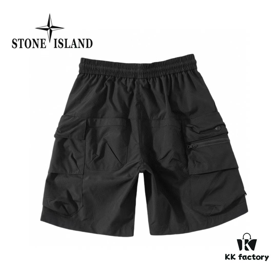 STONE ISLAND Original Surplus Cargo Zipper Pocket Quick-Dry Summer Shorts - High-Quality Nylon Fabric, Lightweight and Comfortable, Modern Slim Fit, Streetwear Style