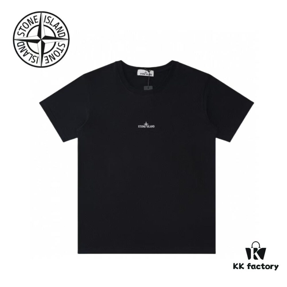 Stone Island SS24 Cleanft Solid Color Dirtyft Back Print Logo Crewneck Pullover Short Sleeve T-Shirt