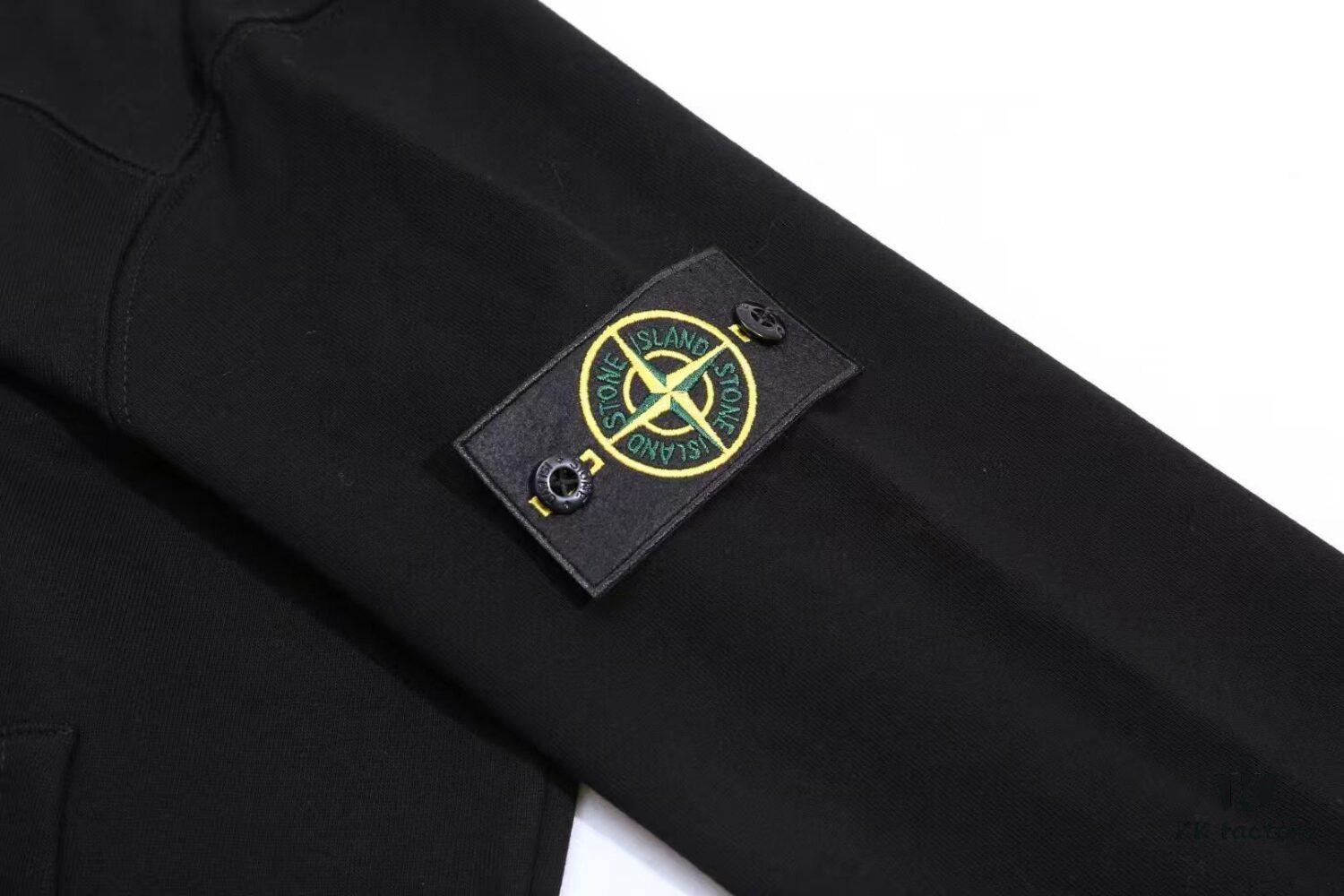 Stone Island Hooded Zip-Up Sweatshirt Jacket with Sleeve Badge