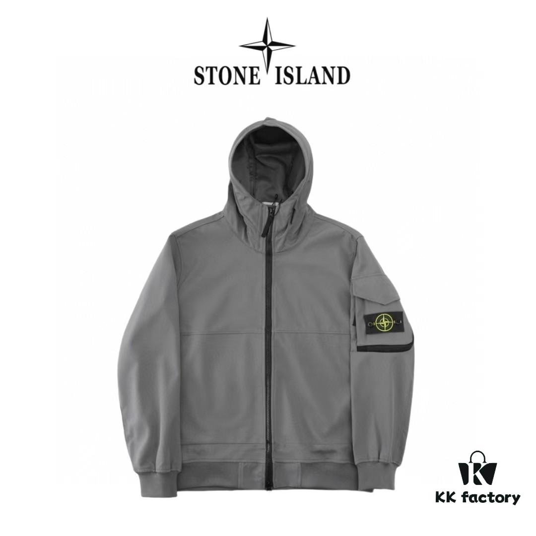 Stone Island SHELL-R Series Windproof Jacket Casual Outerwear - Heavyweight Composite Polyester Fabric, Multi-Pocket Design, Unisex Style