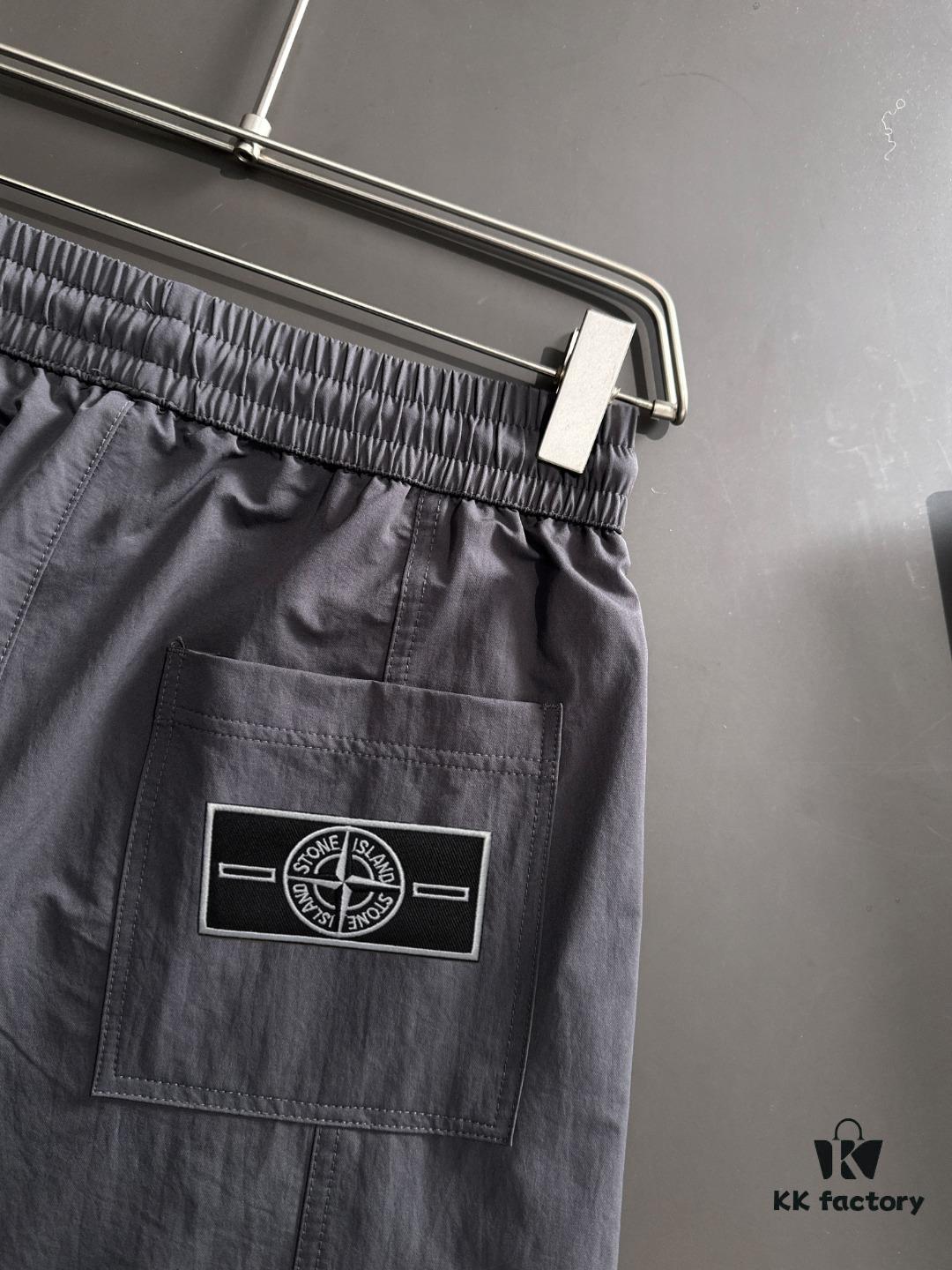 Stone Island 2025 Spring/Summer New Elastic Waist Casual Pants, Lightweight Custom Fabric, Breathable and Comfortable, Exquisite Details, Brand Design Concept, High Quality, Soft and Smooth Touch
