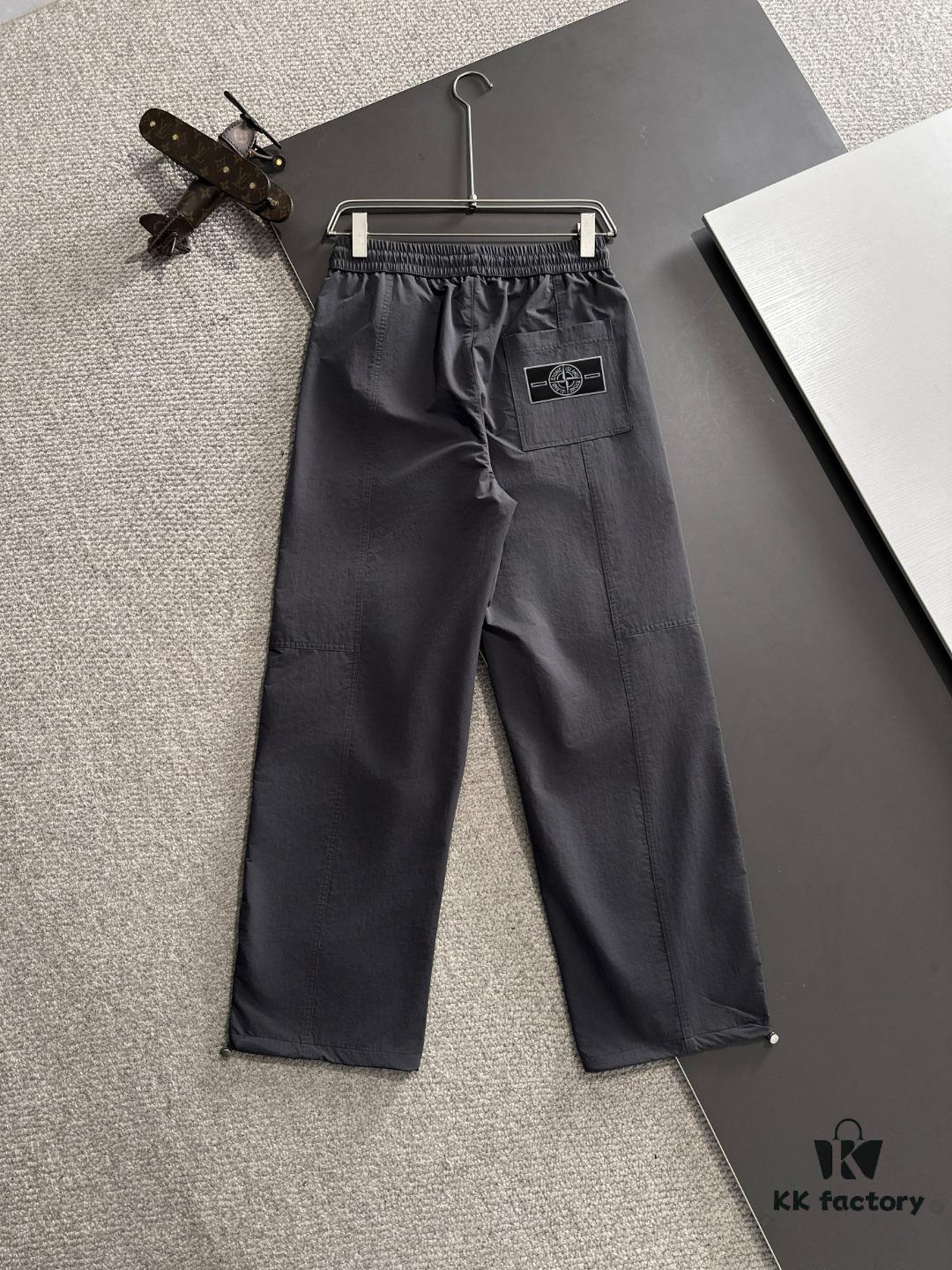 Stone Island 2025 Spring/Summer New Elastic Waist Casual Pants, Lightweight Custom Fabric, Breathable and Comfortable, Exquisite Details, Brand Design Concept, High Quality, Soft and Smooth Touch