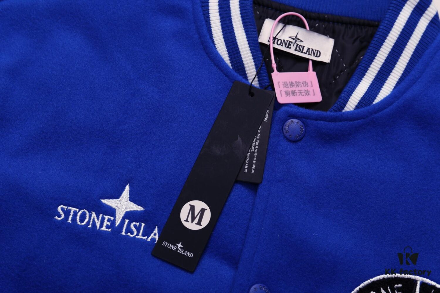 Stone Island 24FW Premium Sheep Plush and PU Leather Baseball Jacket with Embroidered Back Logo