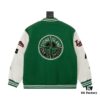 Stone Island 24FW Premium Leather-Patched Baseball Jacket with Embroidered Logo