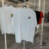 Stone Island 2025 Early Spring New Arrival Short Sleeve T-Shirt with Hand-Customized Logo on Chest, Pure Cotton Fabric, 260g Same-Dye-Batch Material, OS Drop-Shoulder Fit, Classic Buttoned Hem, Fully Lined with Hang Tag, Collar Label and Wash Label