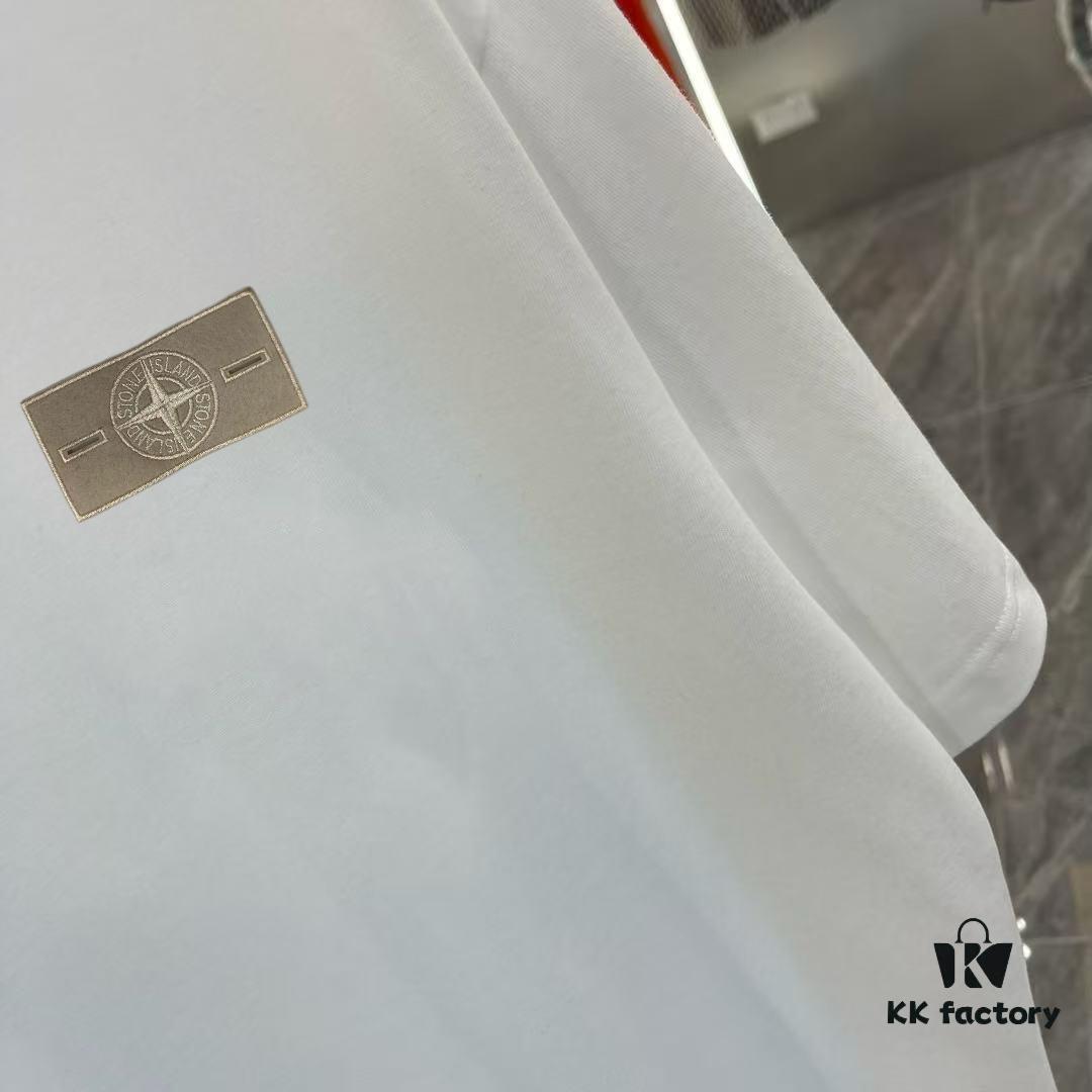 Stone Island 2025 Early Spring New Arrival Short Sleeve T-Shirt with Hand-Customized Logo on Chest