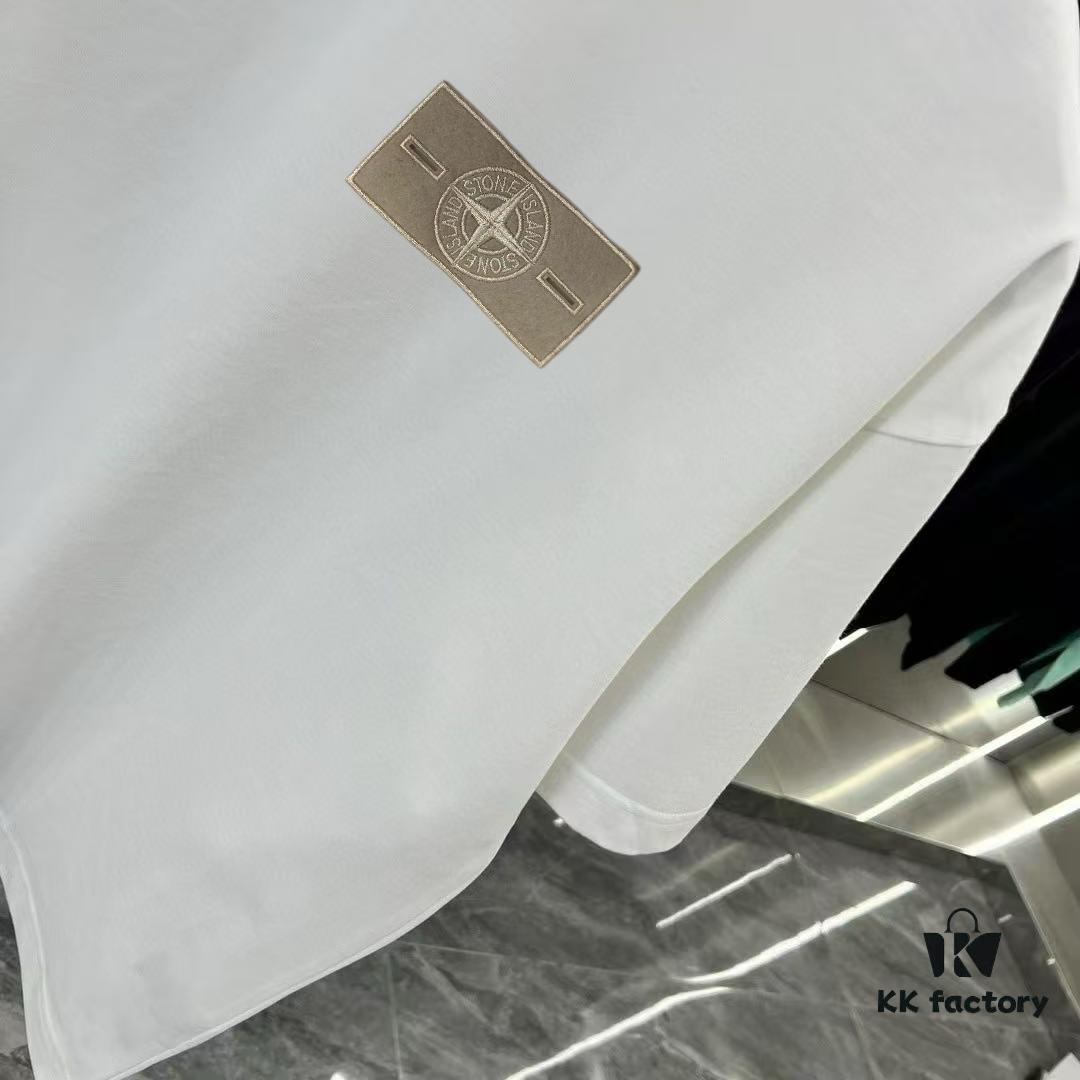 Stone Island 2025 Early Spring New Arrival Short Sleeve T-Shirt with Hand-Customized Logo on Chest