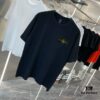 Stone Island 2025 Spring Collection Short Sleeve T-Shirt with Hand-Customized Chest Logo, 100% Cotton Premium Fabric, 260g Same-Batch Dyed Material, OS Drop-Shoulder Fit